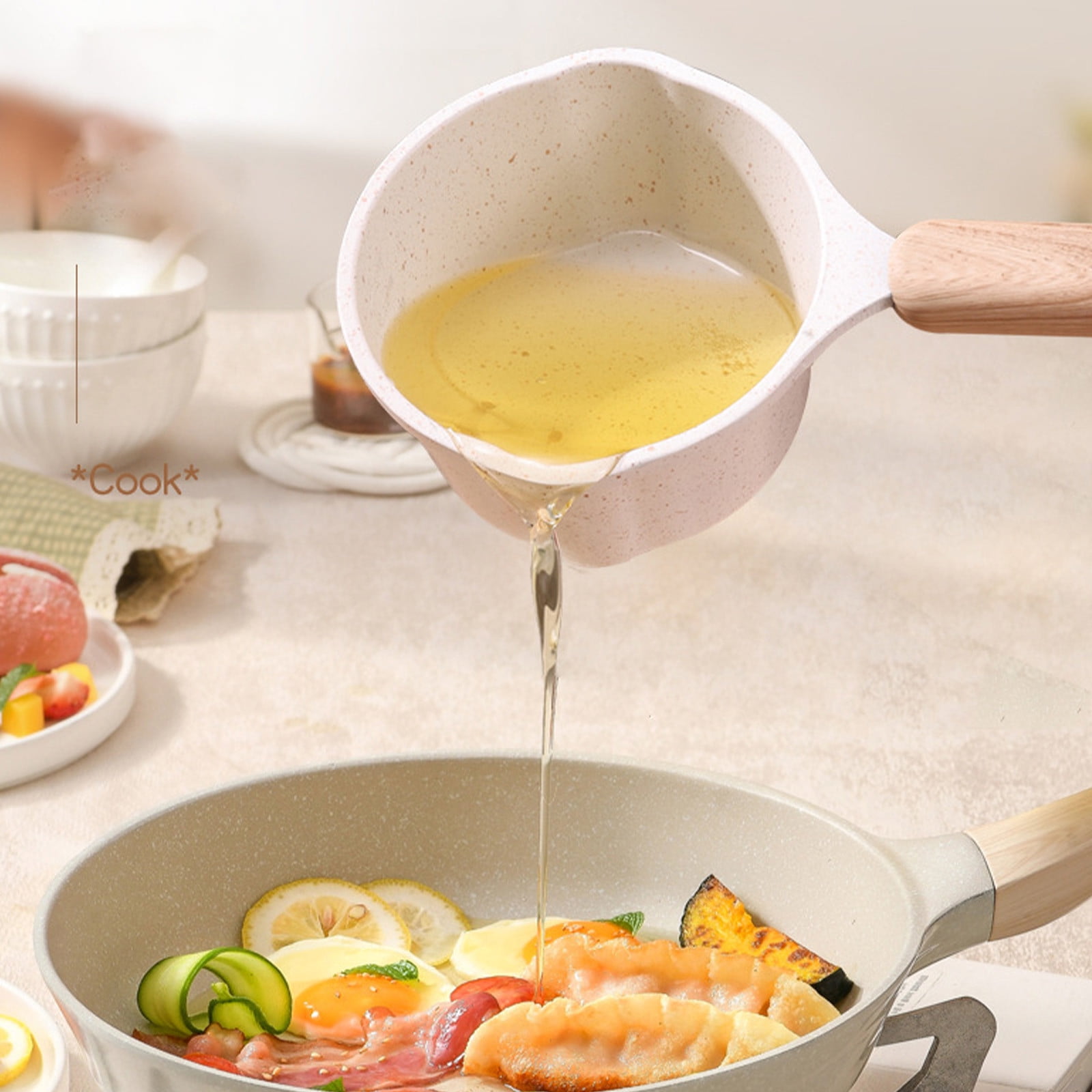 Kitchen Supplies Saucepan Nonstick Pan Small Soup Pots for Cooking, Milk Pot Compatible for All Stoves, Milk Pan with Removeable Handle, Oven& Dishwasher Safe — image 2