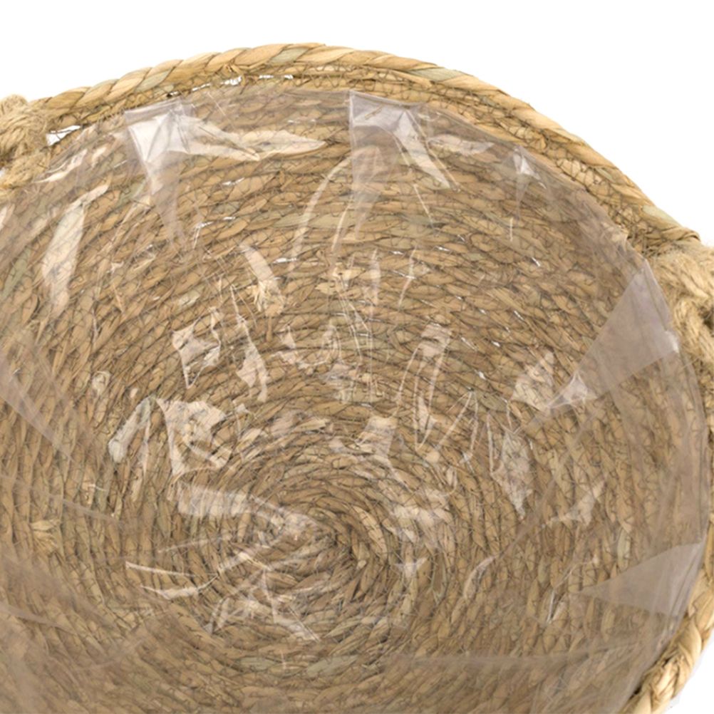 Natural Hanging Seagrass Plant Baskets Dural Layer Flower Planting Basket Holder Garden Decor — image 4
