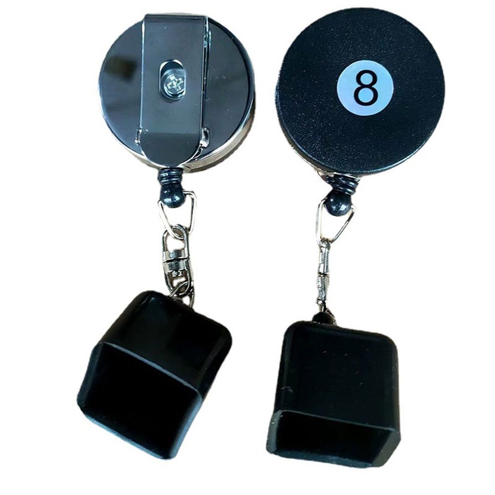 2 pack Pool Chalk Holder - Billiard Pool Cue Chalk Keeper Case Cover with Retractable Key Ring & Belt Clip, Accessories for Game Training & Practice