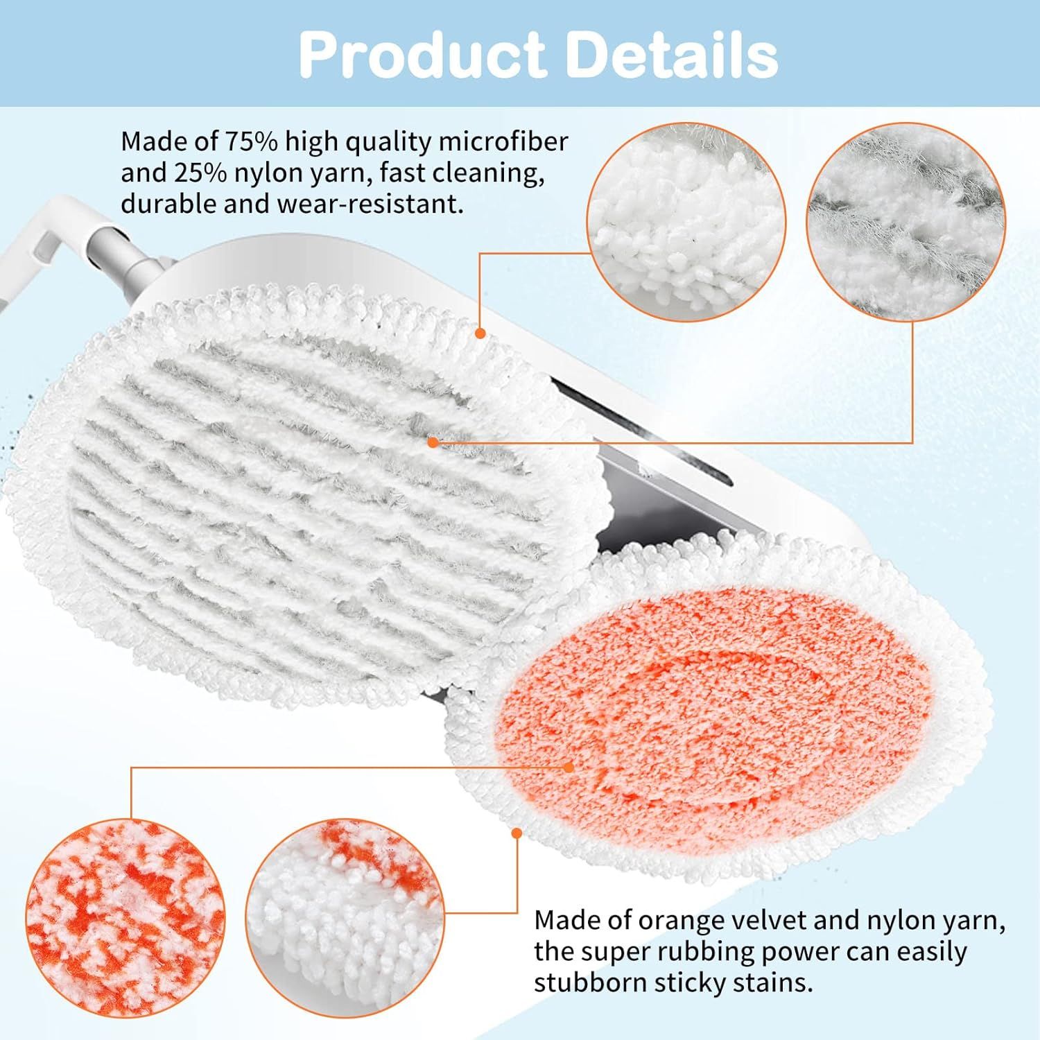 10 Pack Upgraded S7001 Pads Replacement Steam Mop Pads or Shark S7001 S8201 S7000 S7201 S8001 S7000AMZ, S7001TGT Series Steam Mop Pads,Steam&Scrub All-in-One — image 5