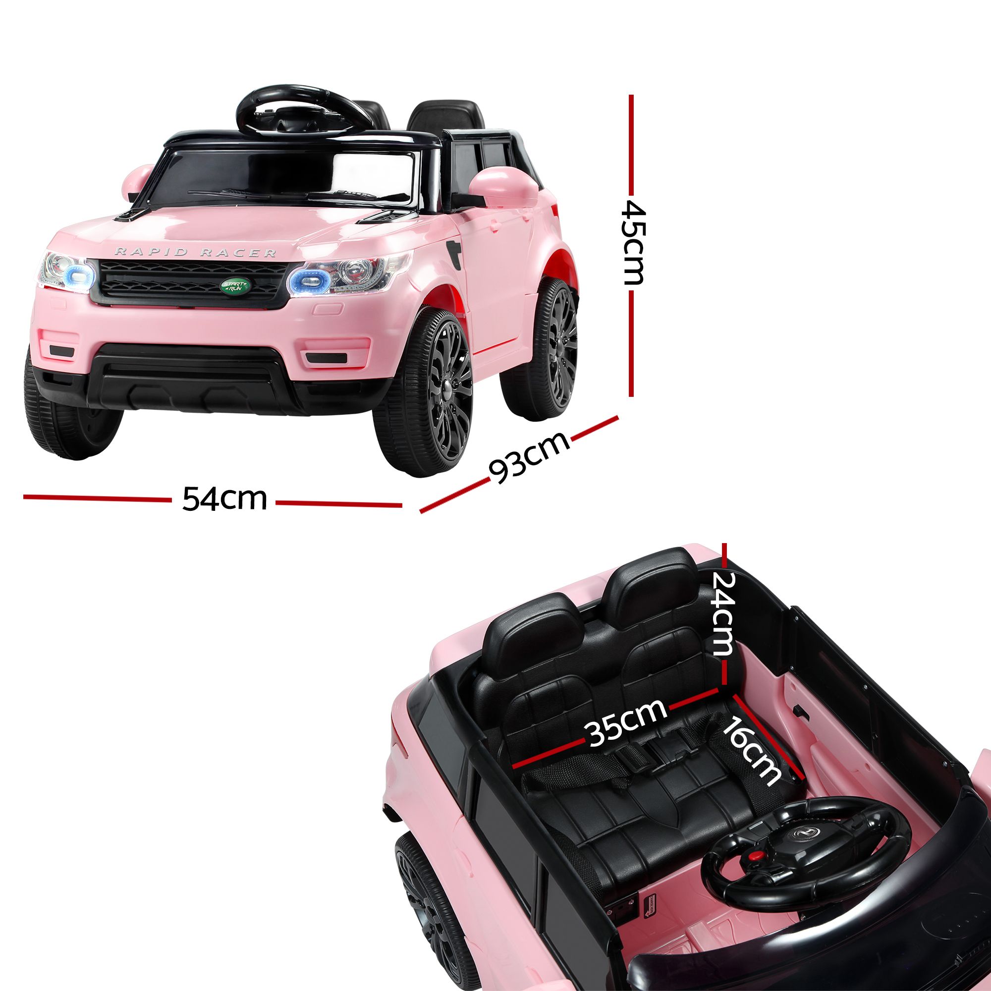 Rigo Kids Electric Ride On Car Black Pink Ride-On Toy with Remote Control โ image 2
