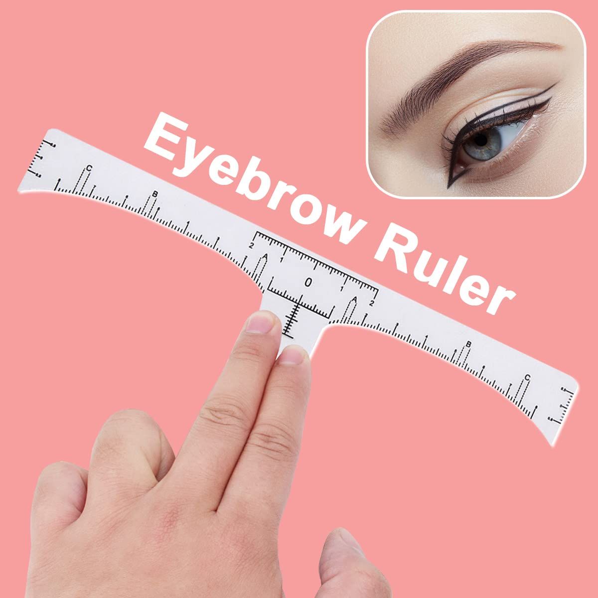 100 Pack Eyebrow Ruler, Disposable Brow Ruler Adhesive Eyebrow Sticker Stencil Guide Measuring Tool โ image 2