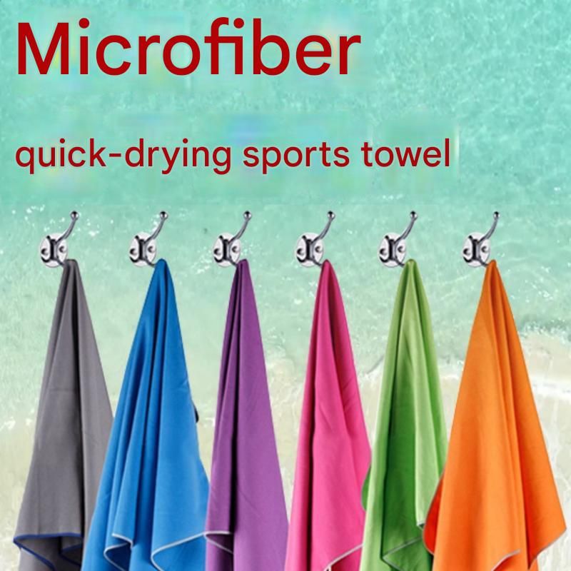2 Piece Black Microfiber Sports Towel Set - 152*76cm and 80*40cm Quick Dry Gym Towels, Ultra Absorbent Sweat Towel for Fitness Running Swimming, Lightweight โ image 2