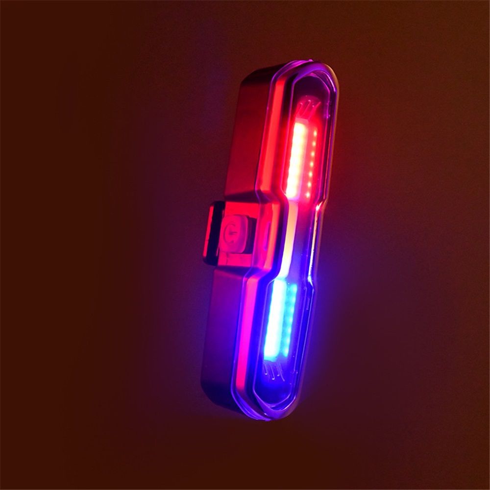 USB Rechargeable Tail Light, LED Night Cycling Bike Warning Rear Tail Light for Cycling Safety(Red & Blue & White) โ image 3