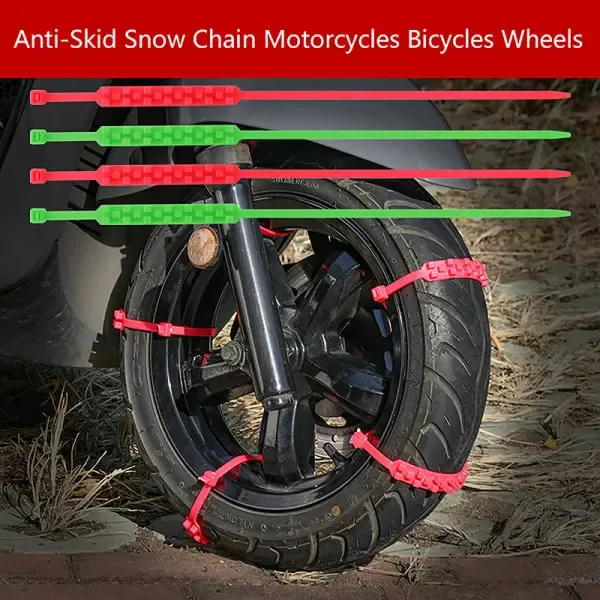 Practical High Performance Replacement pcs Motorcycle Bicycle Winter Snow Tire Anti-skid Chains Black, Excellent Performance โ image 2