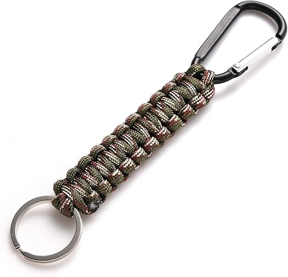 5 Pack Karabiner Keychains with Woven Lanyard Musket Hook for Outdoor Camping Hiking Backpacks — image 4