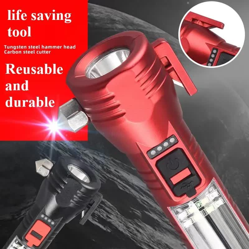 Rechargeable Safety Flashlight, Waterproof Emergency Torch with USB Charging, High-Lumen, Red โ image 3