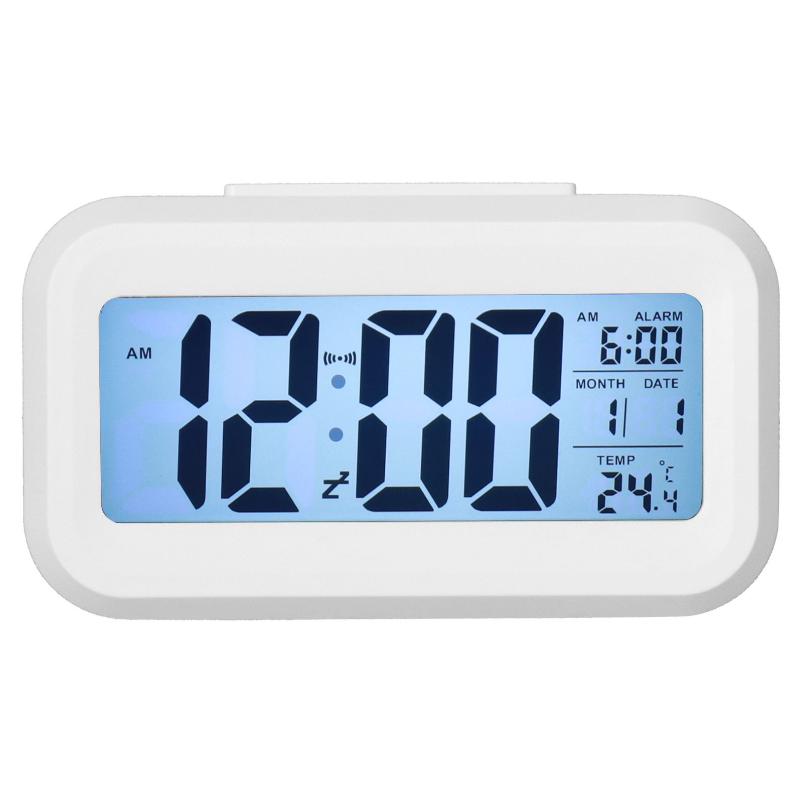 Digital Alarm Clock LED Large Display Electronic Night Light Snooze Function Alarm Clock for Bedroom Home OfficeWhite โ image 4
