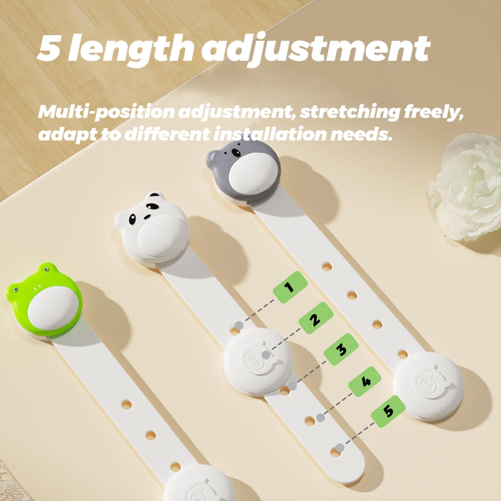 3 Pack Child Safty Lock Anti-Pinch Childproof Baby Solid 180 Degrees Soft Adjustable Proof Door Toilet Cabinet Drawer Cupboard — image 5