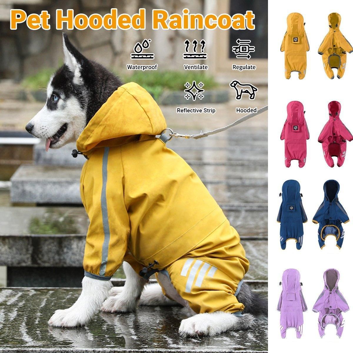 Waterproof Four Corner Pet Raincoats In Large Medium And Small Sizes Are Suitable For Dogs - Pink - S — image 2