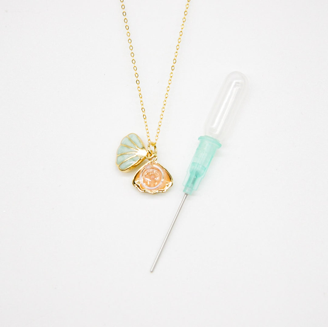 Gift Box - Aroma Necklace 925 Silver, Gold coated - Green Shell Paradise Peach (Pink) + Purify Oil Blend โ image 5