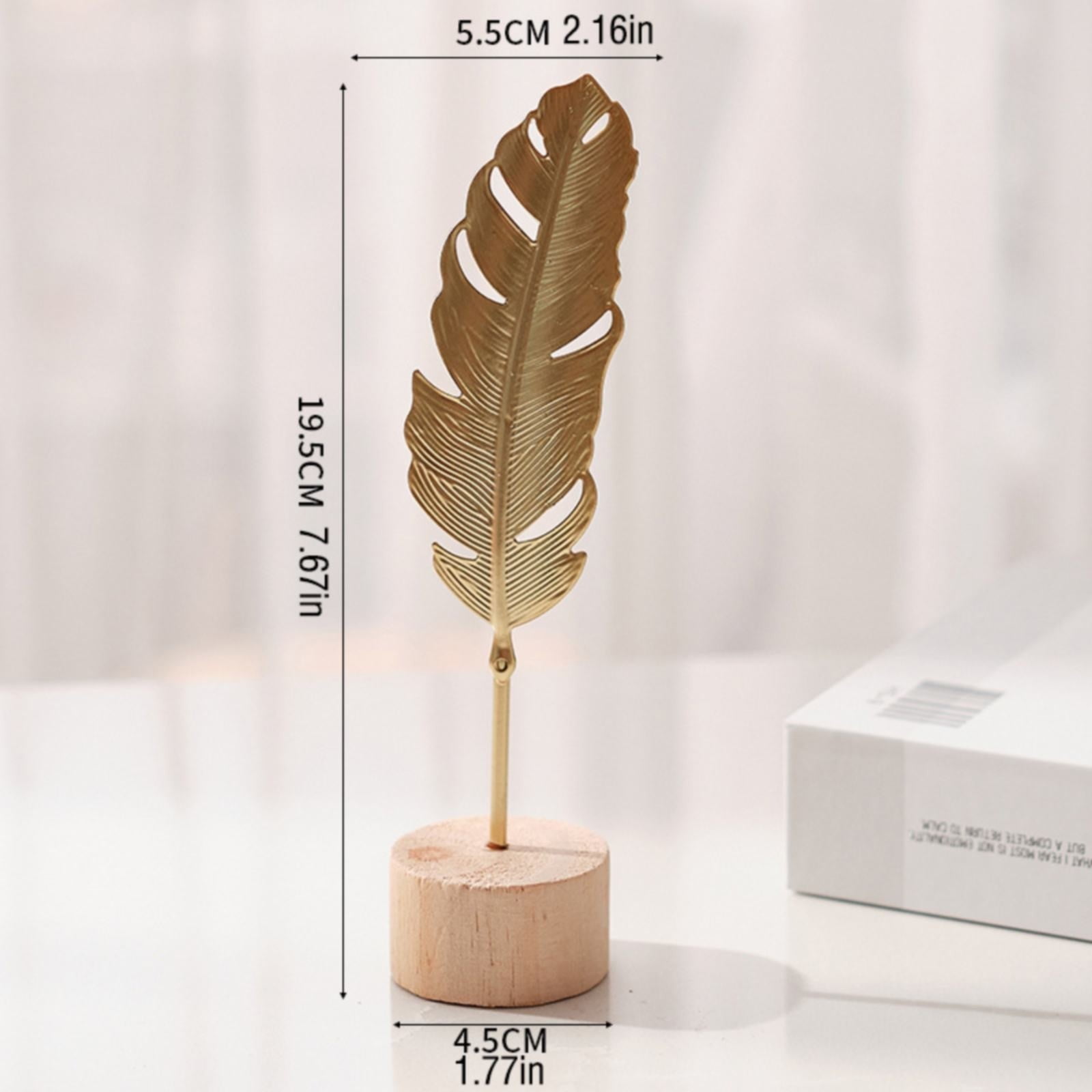 Leaf Decor Metal Golden Leaf Ornaments and Base Modern Simple Gold Leaf Table Sculpture for Living Room Bedroom Bookshelf Desktop Decoratio, Valentines Day — image 4