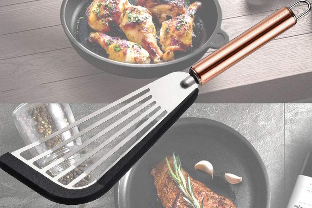 2Pcs Nonstick Cookware Spatula With Silicone Edge Heat Resistant Kitchen Cooking Thin Spatula Flipper β image 3