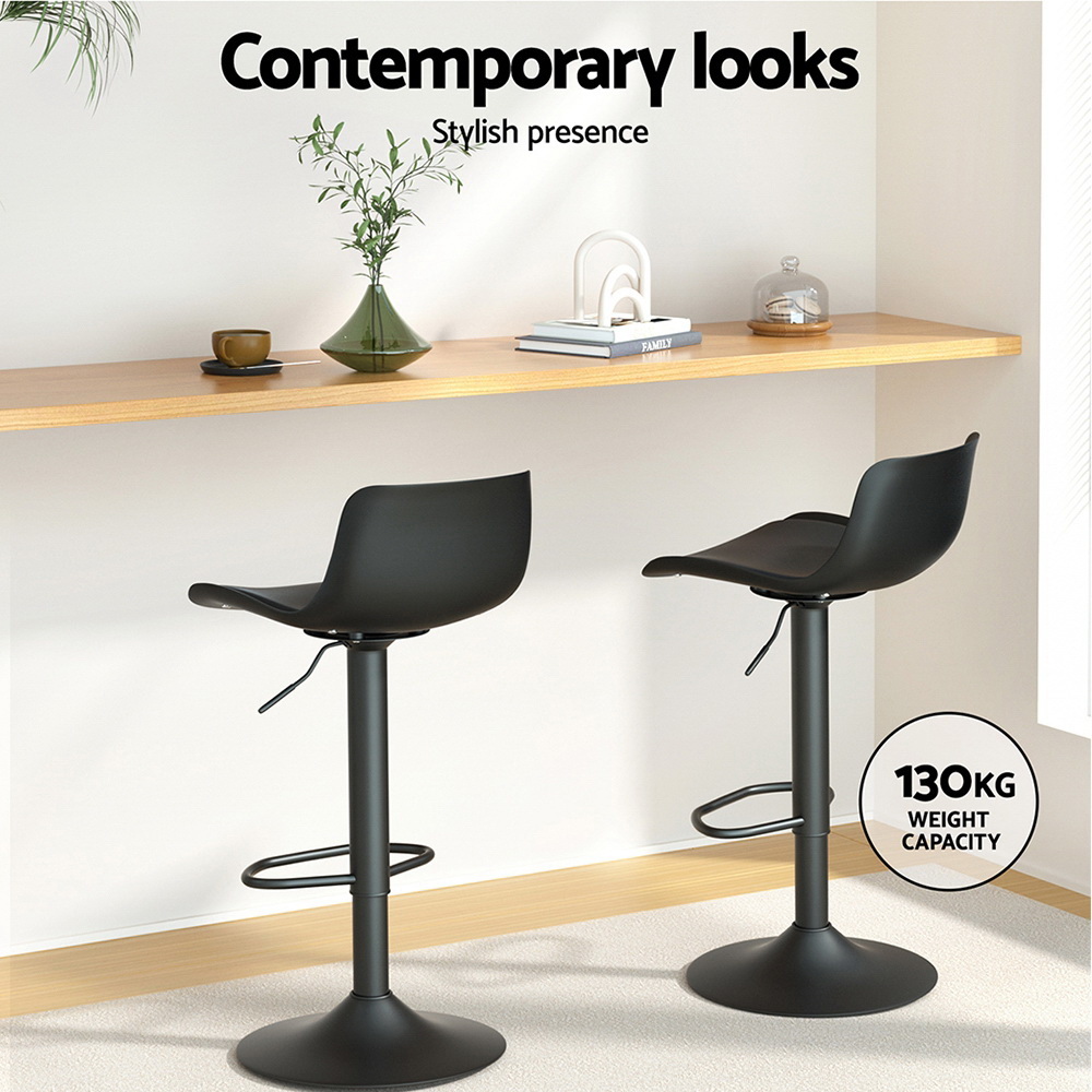 Artiss 4x Bar Stools Padded Seat Gas Lift Black — image 4