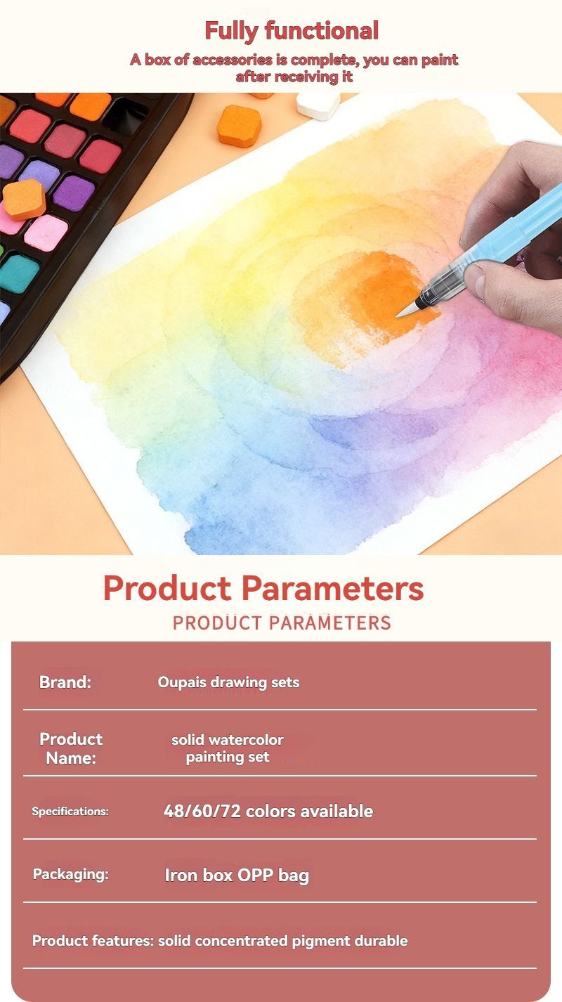 solid watercolor paint set — image 4