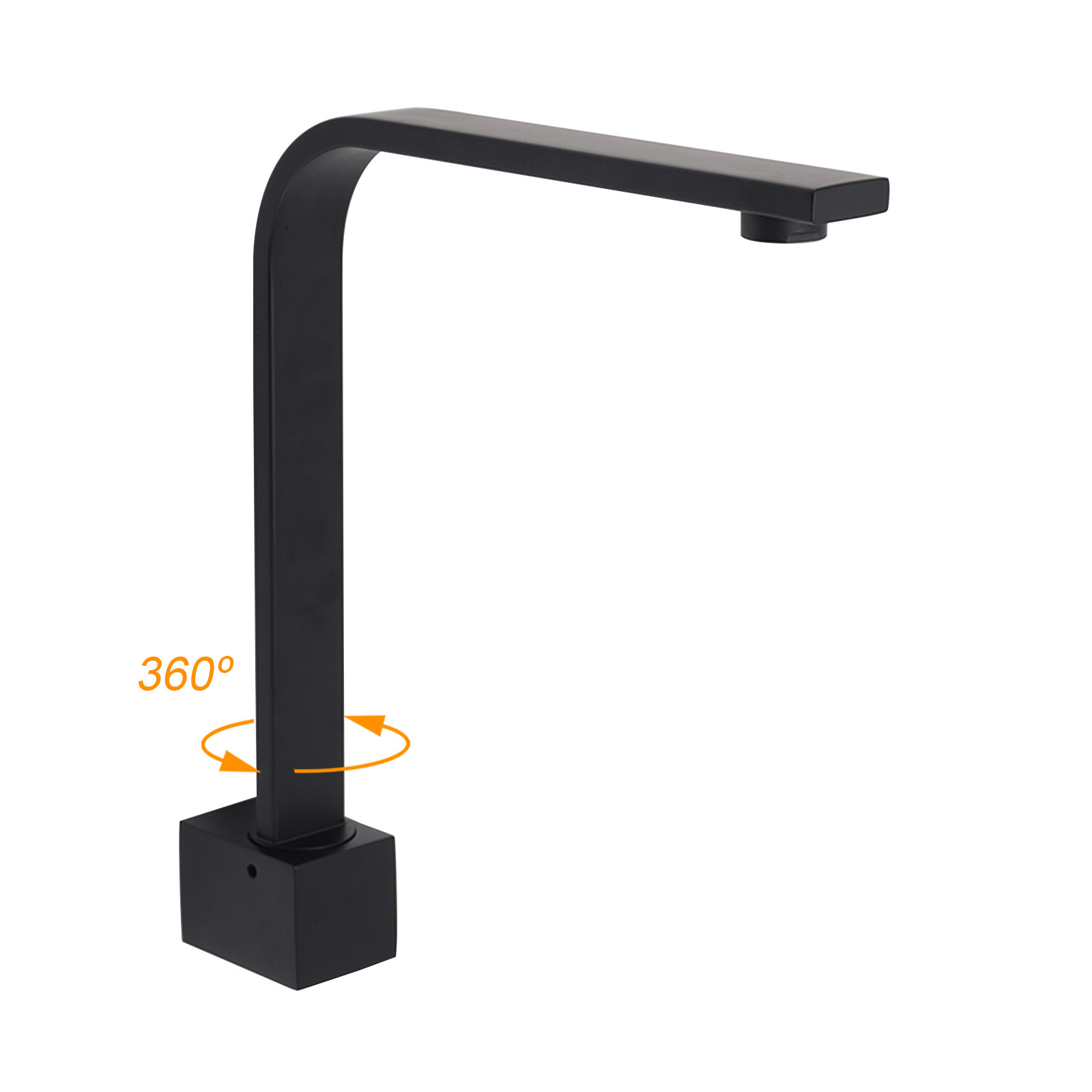 Black Gooseneck Arm High Rise Wall Mounted Bathtub Square Spout Water Outlet โ image 2