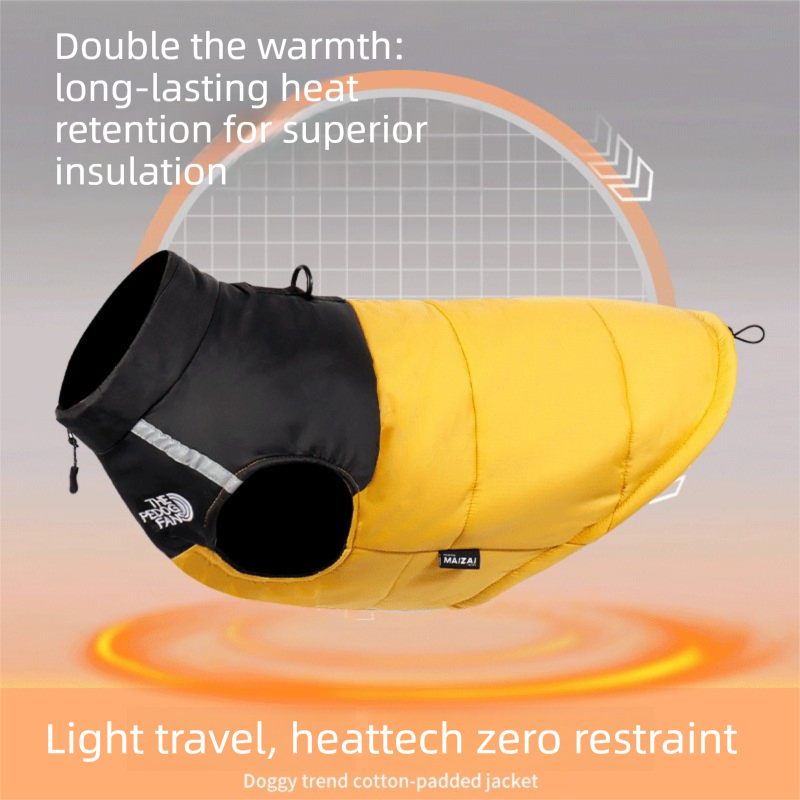 2-Pack (Pink + Yellow) —L Size — Warm, Thickened Winter Dog Coat / Pet Clothing — Waterproof Winter Dog Vest — Reflective Safety Design (Leash Compatible) — image 4