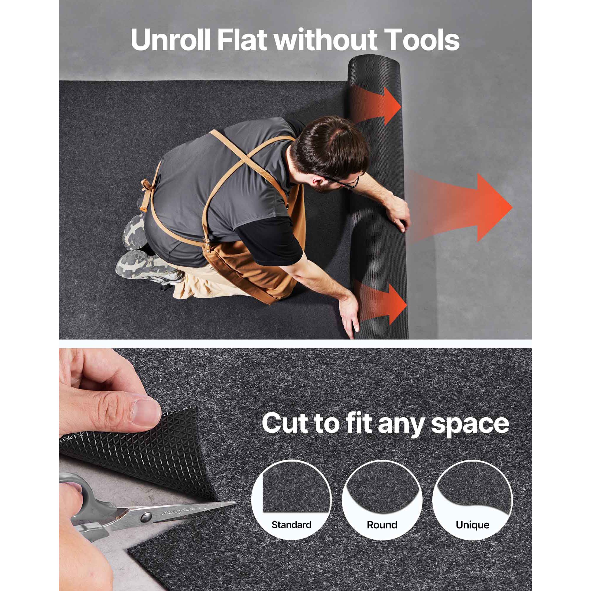 Garage Floor Mat, 2.3 x 5.79 M Waterproof Protection from Water,Snow, Rain,Mud and Oil for Cars, Non-slip Heavy Duty Containment Mat with TPE Anti-Leak Backing — image 6