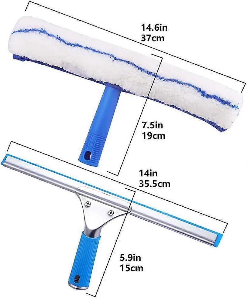 Window Cleaning Kit, Squeegee with Microfiber Cloth & Rubber Lip — image 2