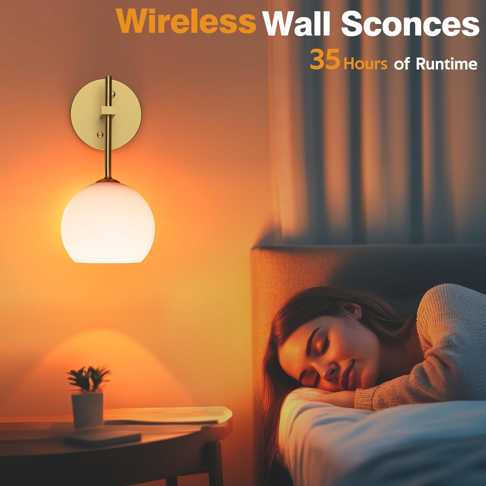 Rechargeable Wall Light Indoor,Battery Operated Wall Lamp with Remote,Indoor Wall Light with 3 Color Modes and RGB,Frosted Glass Wall Mounted Lamp for Living โ image 6