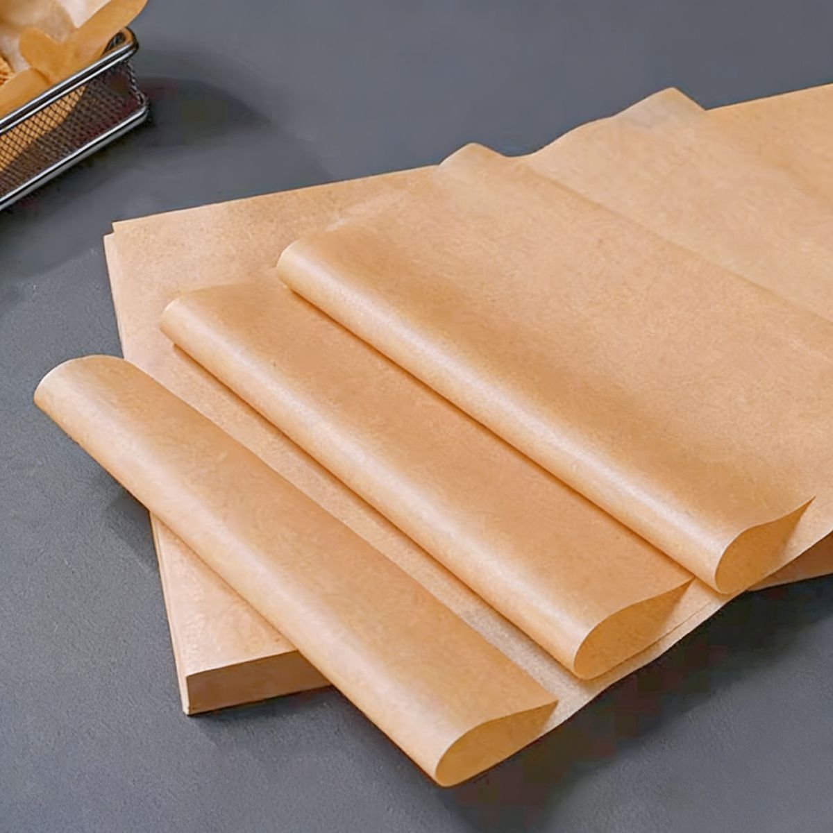 Baking Paper Parchment Paper Non-Stick Baking Sheets 100-Piece Baking Paper - Original wood color - Size 25-35CM โ image 5