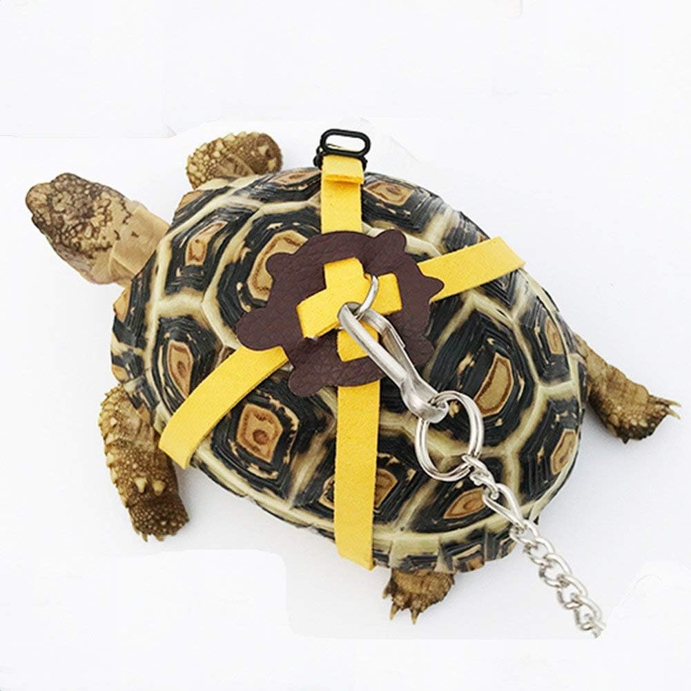 Yellow Turtle Harness Medium Size No Bell with Walking and Chest Straps Turtle Accessories for Turtles and Sea Turtles