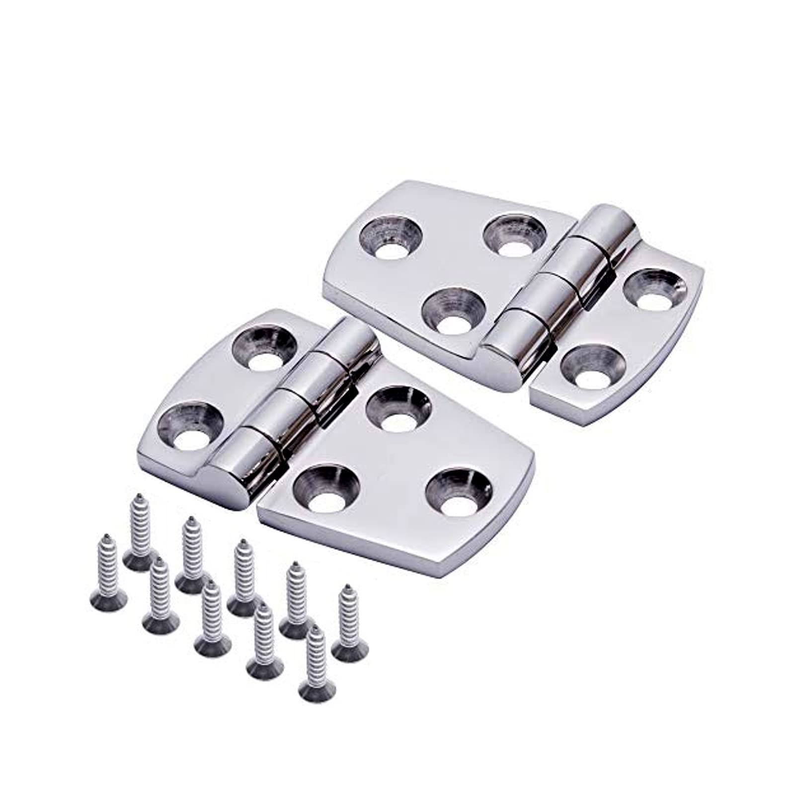 Boat Shortside Hinges Marine Flush Hatch Compartment Hinge Heavy Duty Stainless Steel W/Fasteners 1-1/2" x 2-1/4"9 (1 Pair)