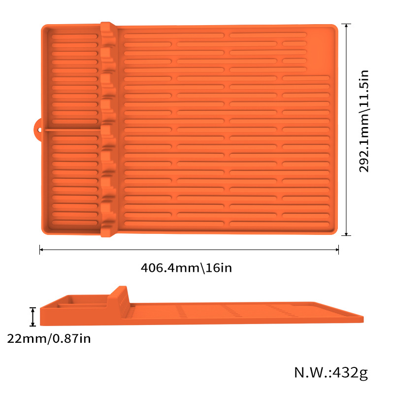 Orange Silicone BBQ Grilling Mat - Heat Resistant Side Rack Protector for Grills and Baking Trays — image 4