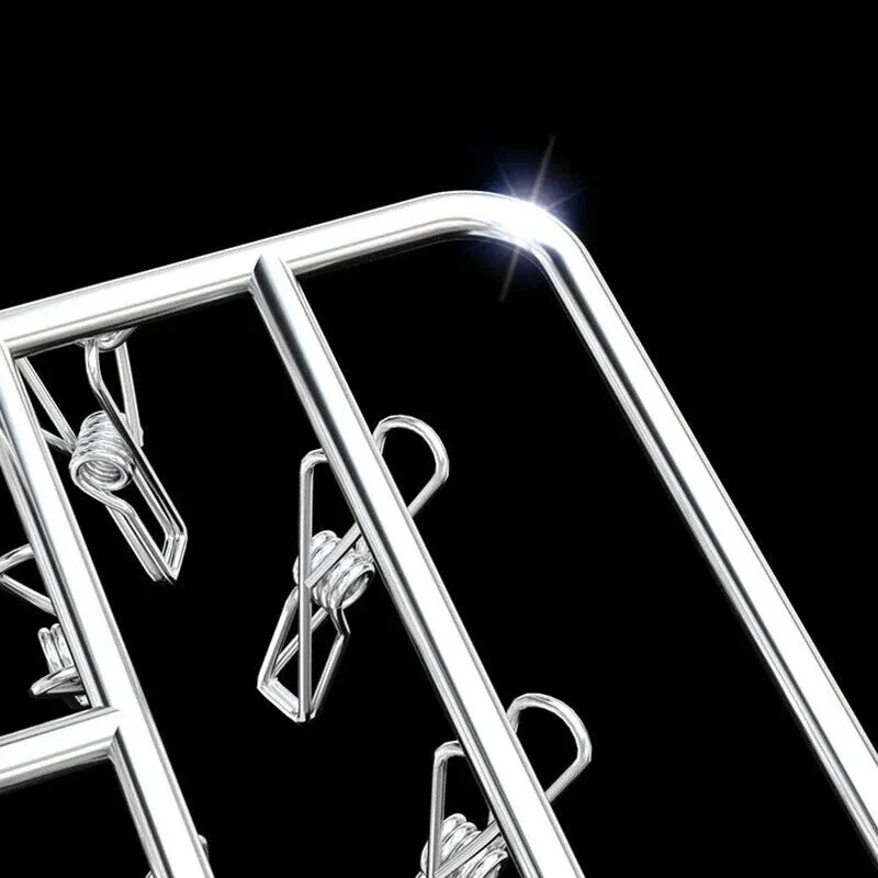 30/40/55 Pegs Stainless Steel Laundry Sock Underwear Clothes Dryer Rack Hanger - 55Pegs โ image 4