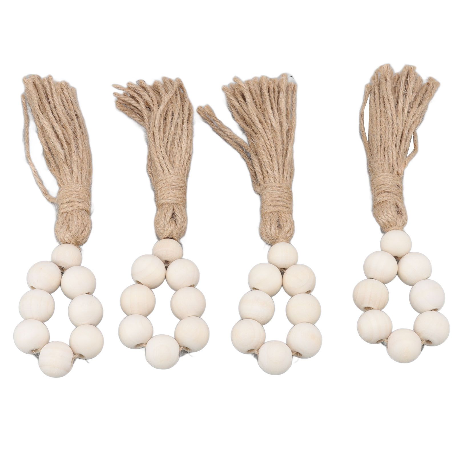 Napkin Ring Decorative Elegant Wood Beads Table Napkin Holder with Tassels for Party Wedding Home 4pcs โ image 6