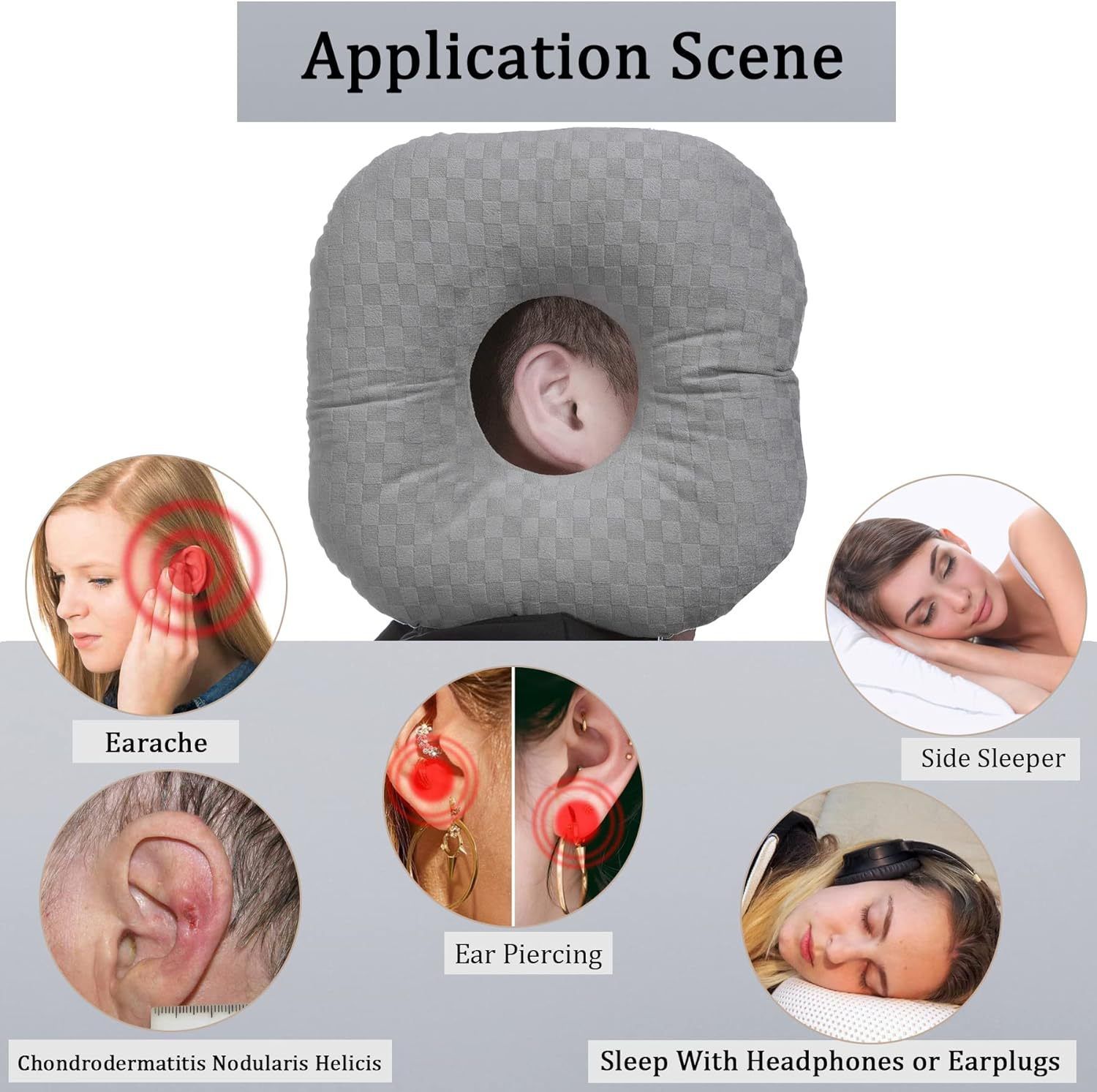 Ear Piercing Pillow for Side Sleepers, Pillow with an Ear Hole for Ear Pain Ear Inflammation Pressure Sores, O-Shaped Side Sleeping Pillow, Ear Guard Pillow โ image 4