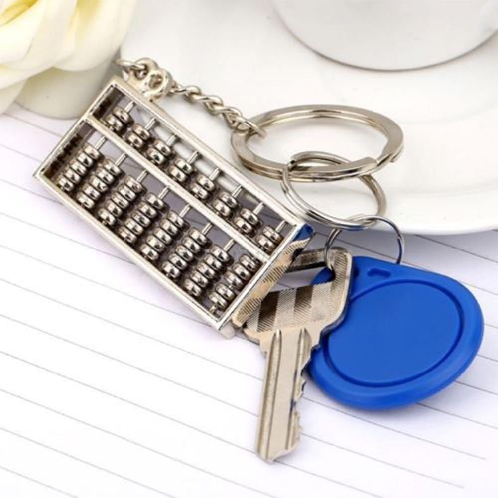 Alloy 8 Rolls Mini Abacus Keychain Key Ring Chain Metal Fob Pendant Ornament Trinket Silver โ image 4