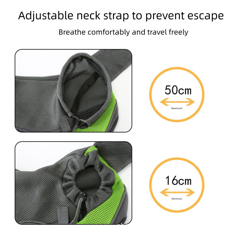 Green Portable Pet Sling Backpack for Small Dogs and Cats – Size S with Breathable Mesh Design — image 2