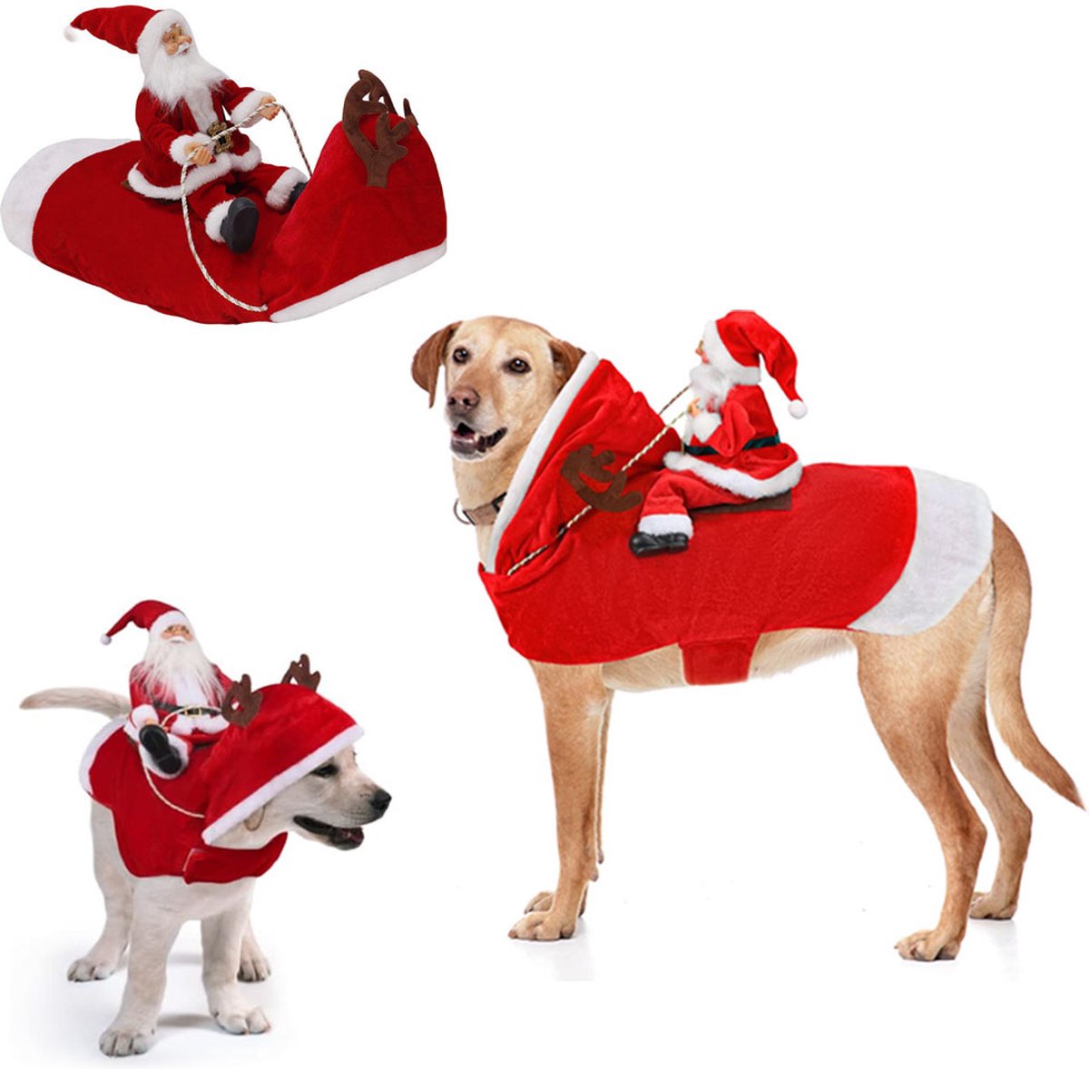 Dog Costume Christmas - Christmas Clothing For Dog/Cat - Christmas Outfit For Puppies - Hooded Dog Christmas Suit - Dog Christmas Clothing - Funny Dog