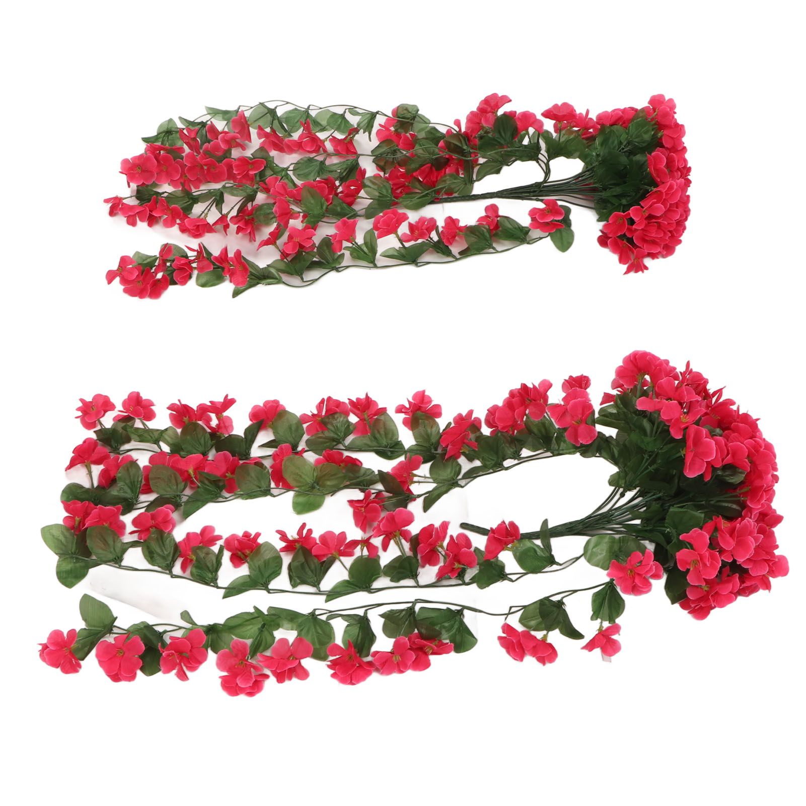 2PCS Artificial Violet Hanging Flowers Simulation Plastic Fake Plants for Decoration Garden Patio Wedding Porch Outdoor Rose Red — image 6