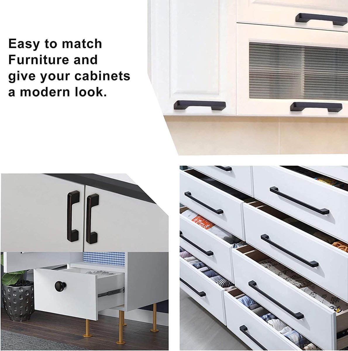 Kitchen cabinet handles - 10 pieces black kitchen handles - Furniture handles - Kitchen handle - Kitchen Cabinet handles - Drawer handles - Cabinet handles — image 2