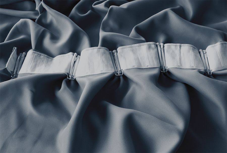 Blockout Curtains 540x230cm PINCH PLEAT+ Hooks High Level Fabric Grey Blue — image 6