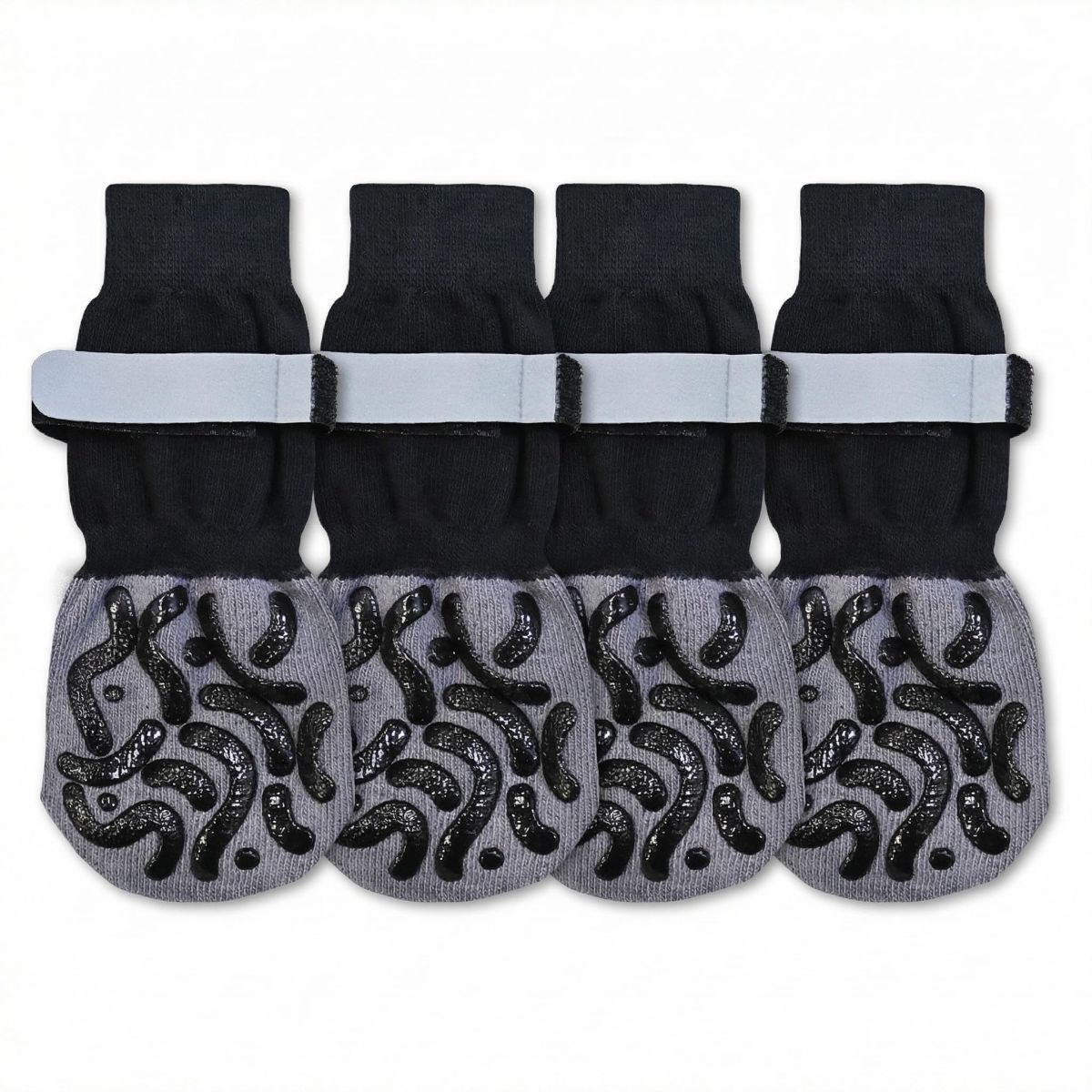 Anti-Slip Dog Socks with Adjustable Velcro, Non-Slip Grip Paw Protector for Indoor Floors & Outdoor Walks, Soft Breathable Pet Booties with Reflective Strips — image 2