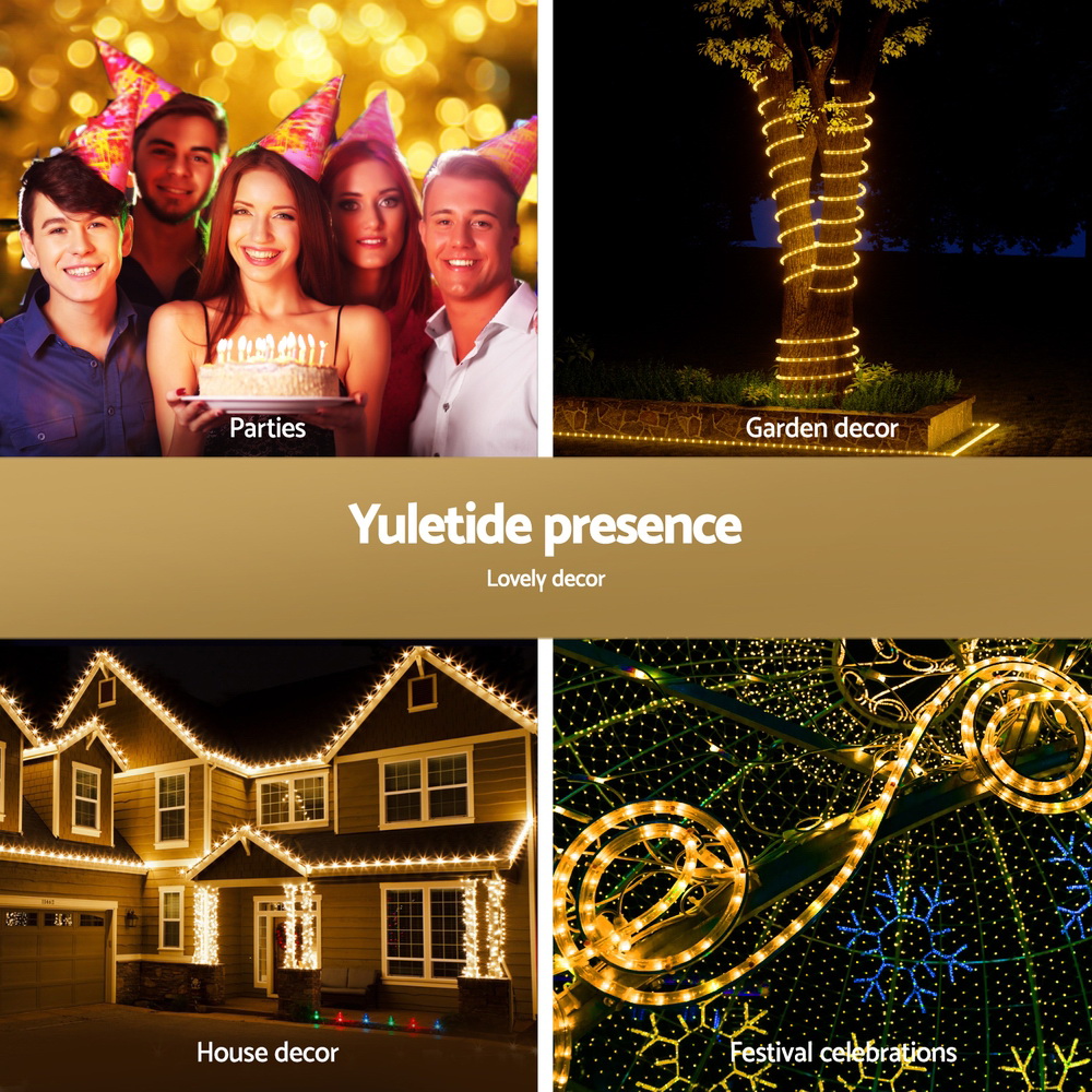 Jingle Jollys 20M Christmas Lights String Rope Light Decorations 600 LED Warm — image 4