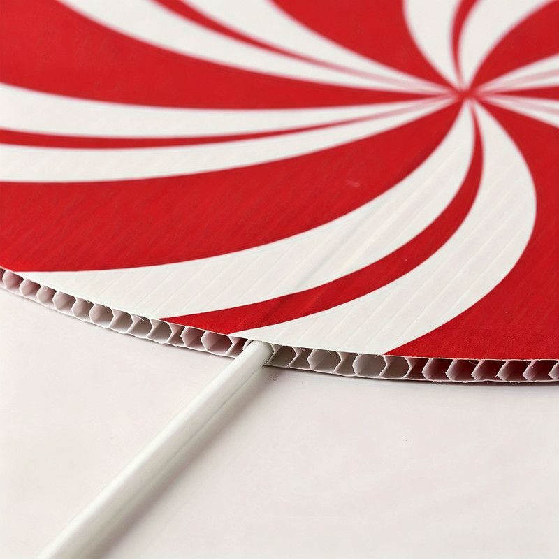 12Pcs Christmas Peppermint Lollipop Yard Stakes, Red White Candy Shape Waterproof Corrugated Plastic Tree Picks, Xmas Candy Cane Ornaments for Christmas Tree β image 3