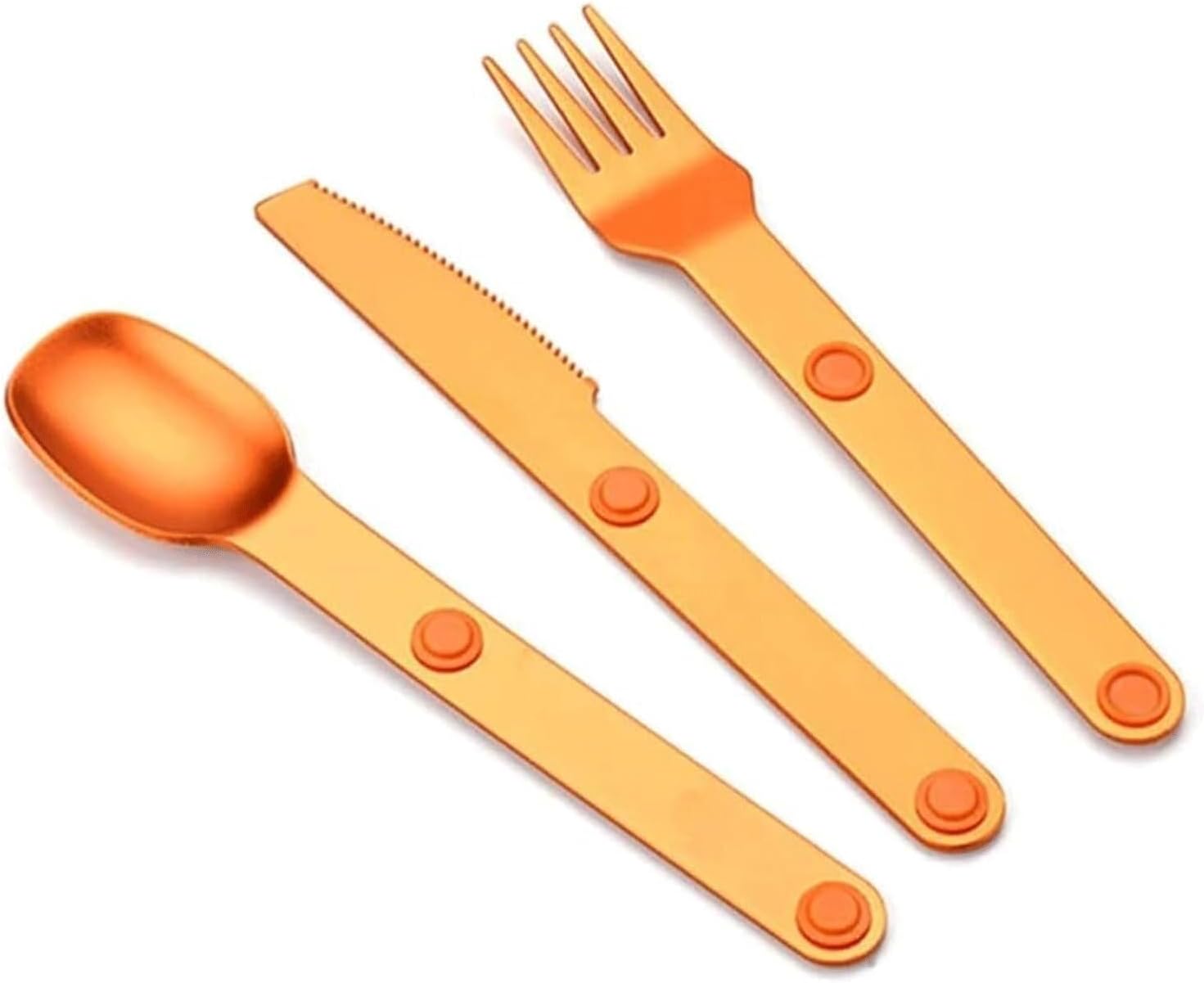 Magnetic Camping Cutlery Set 3 Piece Aluminium - Lightweight Fork Knife Spoon - Compact Outdoor Picnic Utensils Grey — image 5