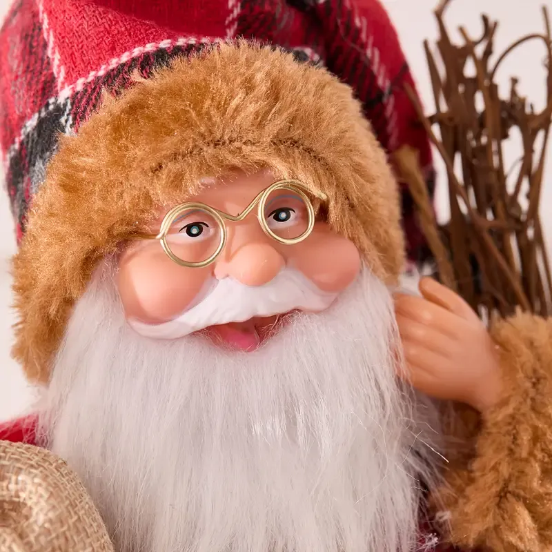 Collectible Sitting Santa Claus Doll | Classic Outfit with Gift Bag, Desktop & Mantel Décor, Ideal New Year & Christmas Gift / Silver-White Sitting Old Man — image 6