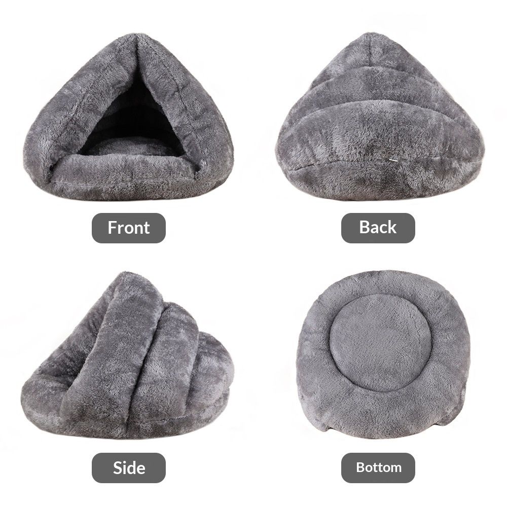 Pet tent cave bed suitable for small and medium-sized cats and dogs, sleeping bag, thick and warm slippers, comfortable dog bed, triangle bed suitable for cats — image 3