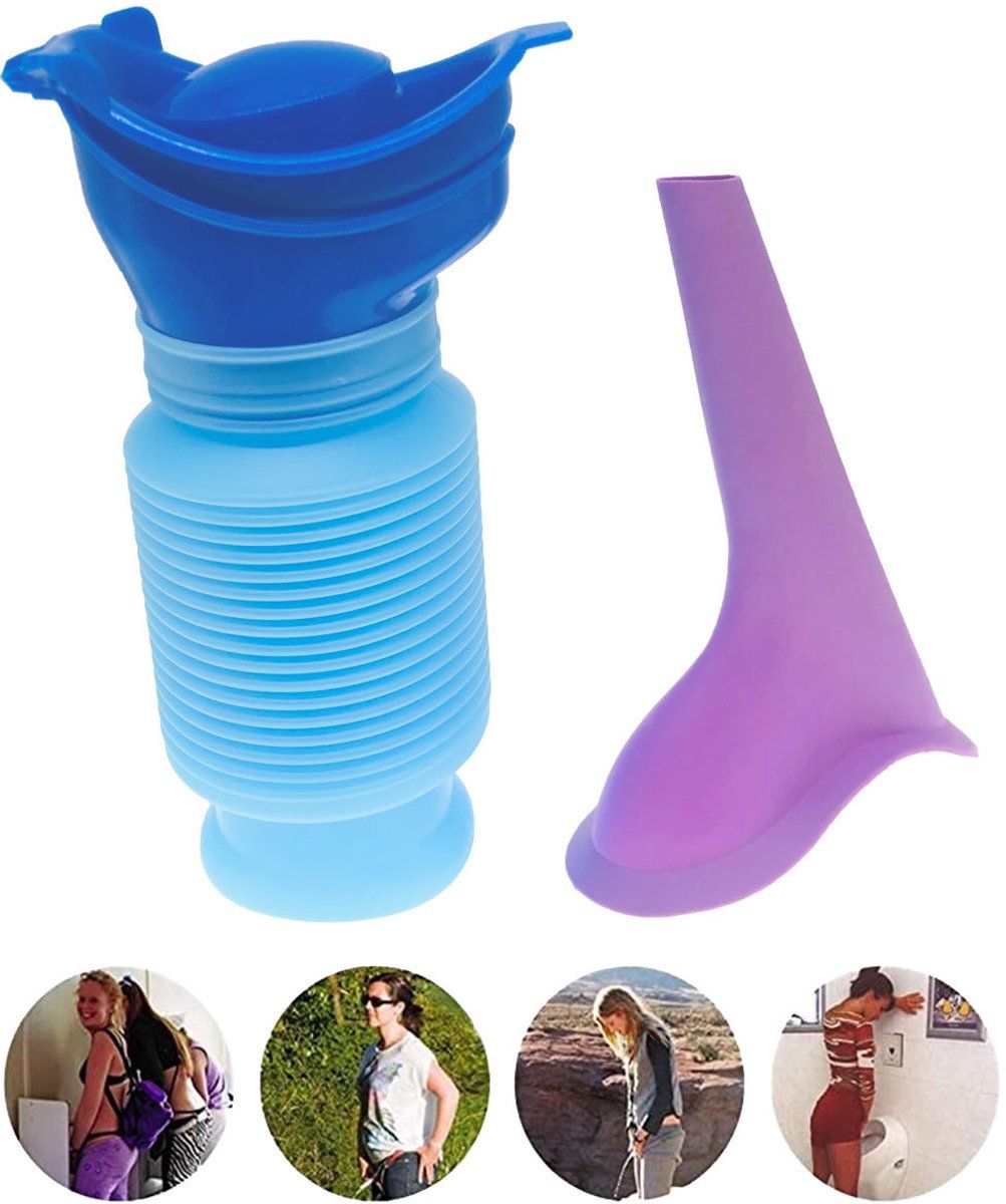 2 Pack Reusable Unisex Urinal Toilet Kit for Camping and Car, 750 ml — image 2