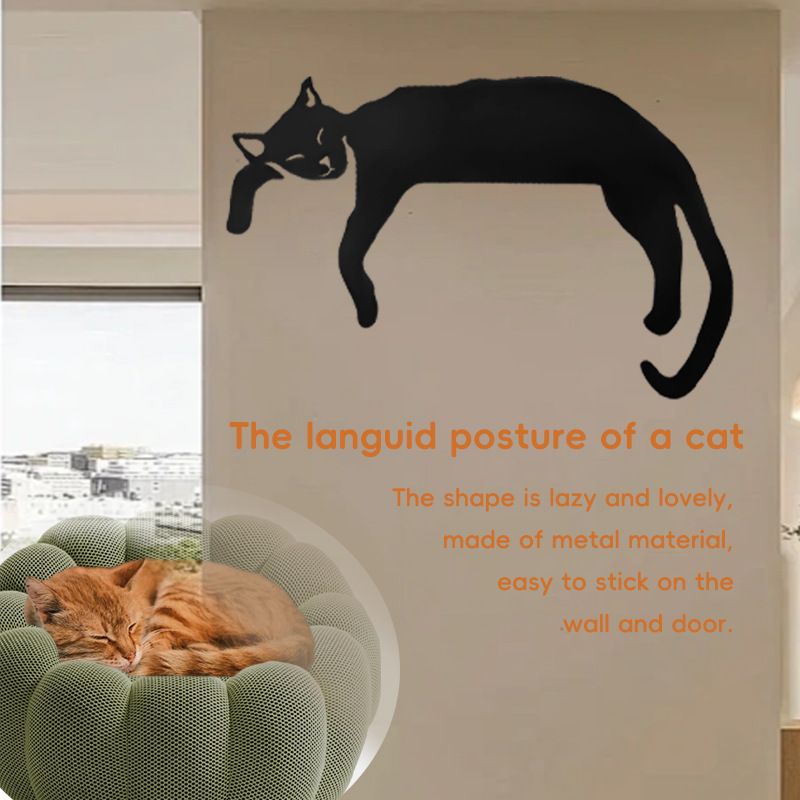 Door Corner Decoration Funny Black Cat Shape Simple Fashion Ornament Creative doorway decoration 1pcs — image 2