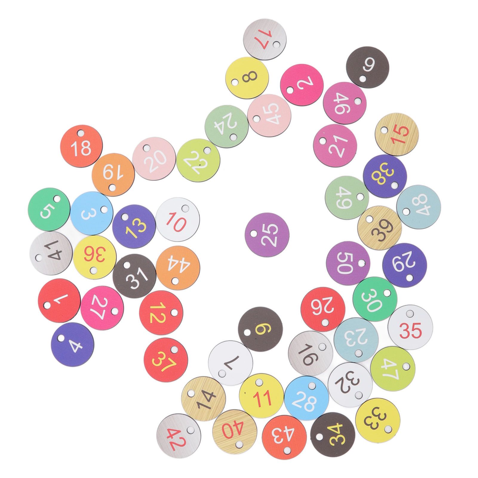 50Pcs Round Plastic Number Tags Plastic Number Labels for Beekeeping Livestock Farming 1-50 — image 2