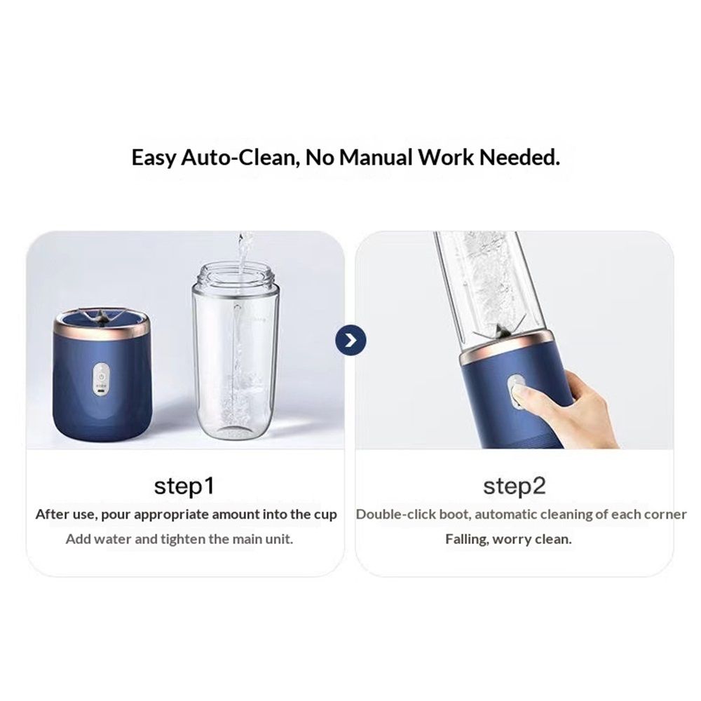 Portable Blender, Personal Blender USB Rchargeable, Mini Blender for Shakes and Smoothies, 400ML Portable Fruit Veggie Juicer Cup With 6 Blades and Travel Lid — image 5