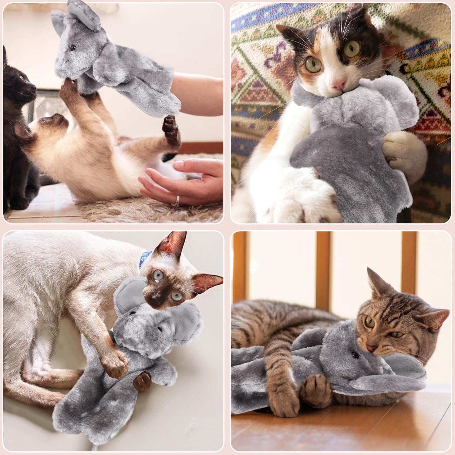Cat Wrestling Toy Puppet, Mouse Puppets Enrichment Toys for Bored Indoor Cats, Safe Wrestling Glove Hand Interactive Cat Toys (Mouse) Mouse โ image 4