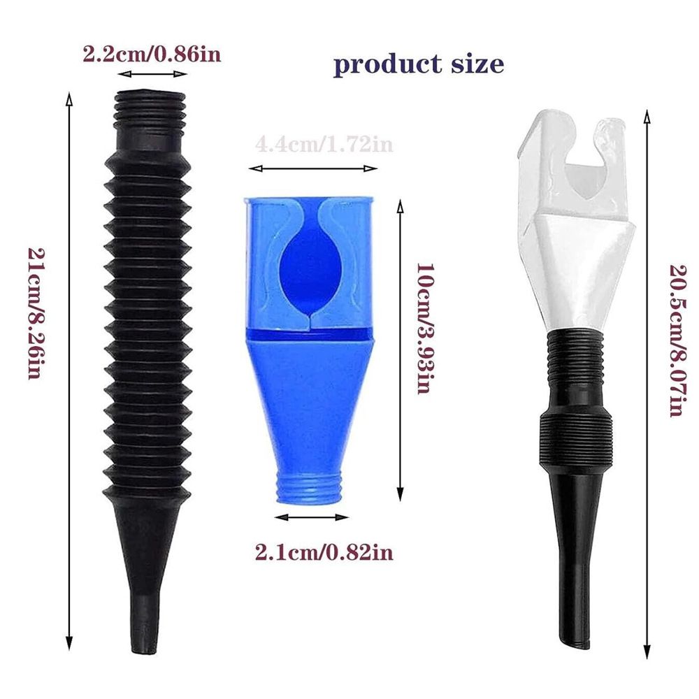 5PCS Flexible Draining Tool Snap Funnel,Flexible Draining Oil Snap Plastic Funnel-Spill-Free,Universal Hand-Free-for Automotive — image 4