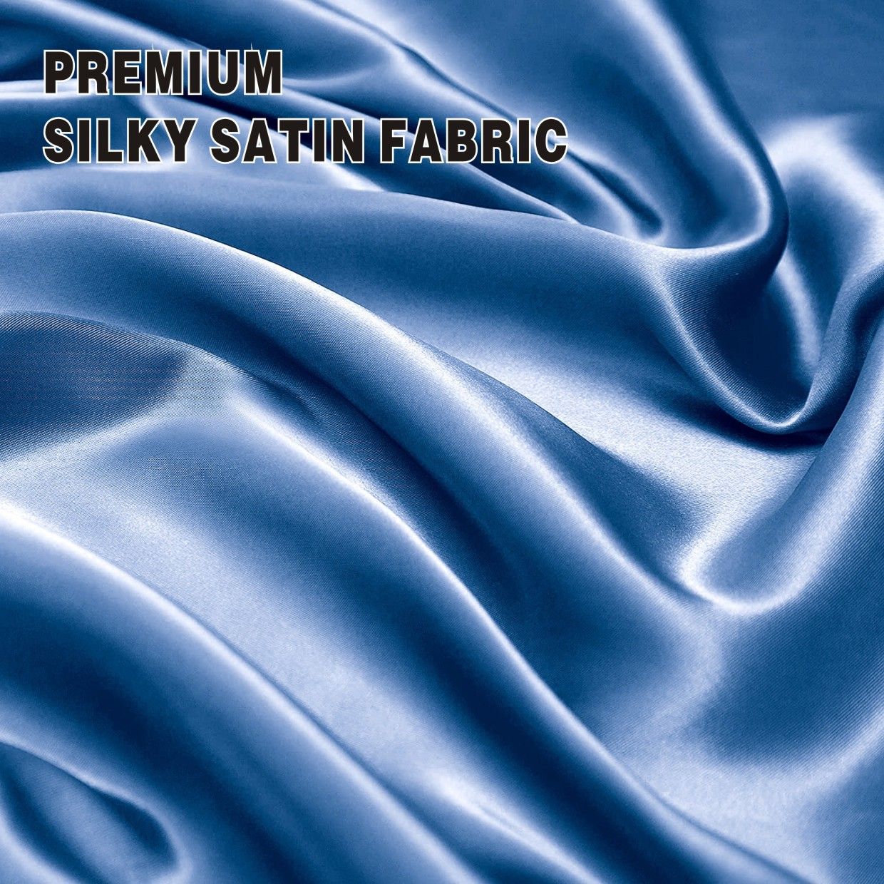 Art Silk Satin Sheet Set Hotel 4 Pieces Fitted/Flat Sheet Bedding Set-Luxury Soft Silky Sheets for Hair and Skin, Similar to Silk Bed Sheets Set 4 — image 2